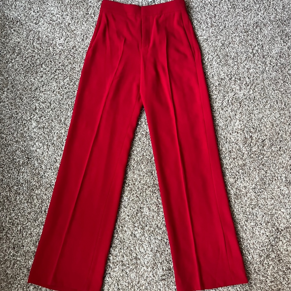 Wide leg trousers , Red